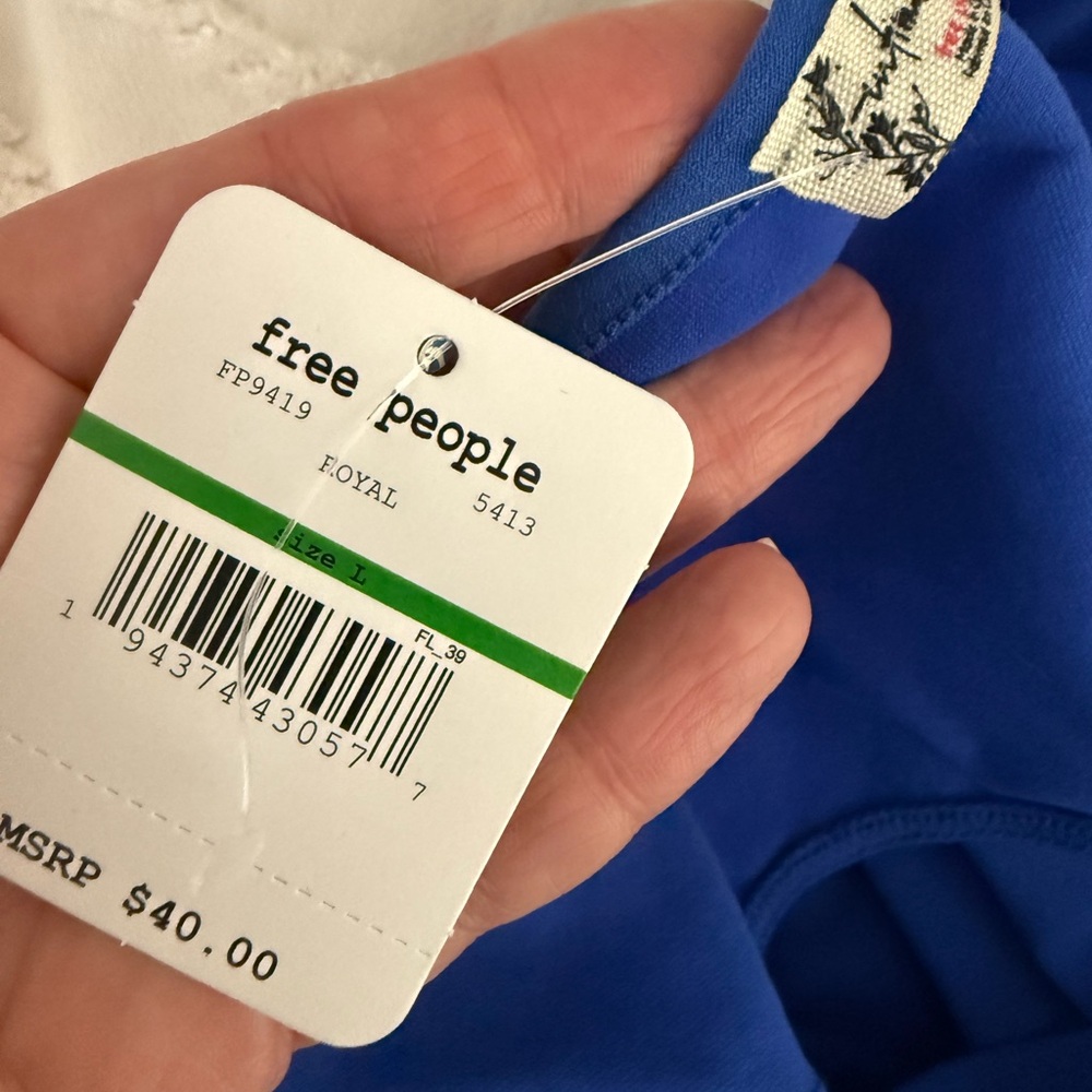 Free People Royal Blue Spaghetti Strap Bodysuit - Picture 4 of 14